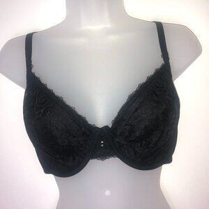 Lily of‎ France Black Lace Bra 38D